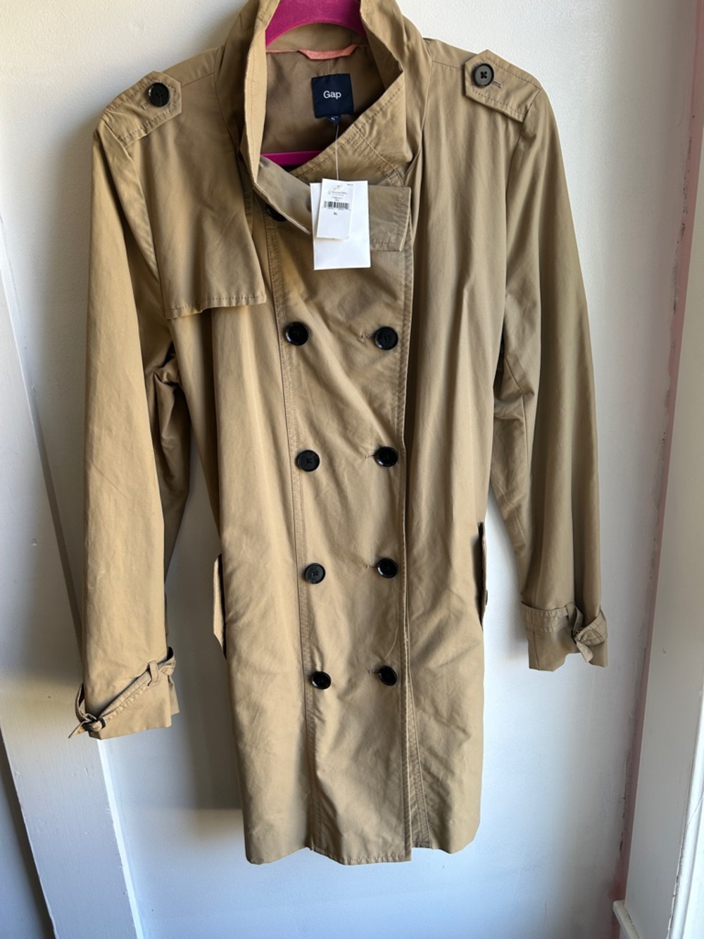 GAP Khaki Double-Breasted Trench Coat